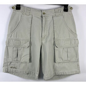Columbia Cargo Shorts Men’s Large 32/8.5 Khaki Canvas Durable Vintage VTG READ